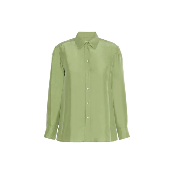 Palanca Silk Habotai Shirt in Green