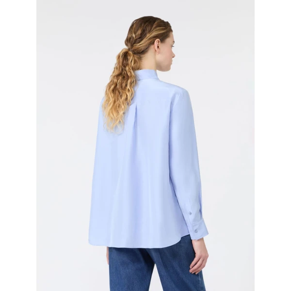 Max Mara Palanca Silk Habotai Shirt in Light Blue | Shirts | Coveti