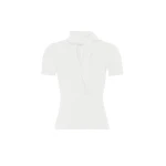 Max Mara Palmeti Viscose Crepe Sweater with Scarf in White | Sweaters | Coveti
