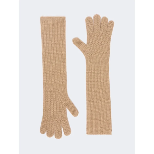 Max Mara Palmi Long Cashmere Gloves in Camel | Gloves | Coveti
