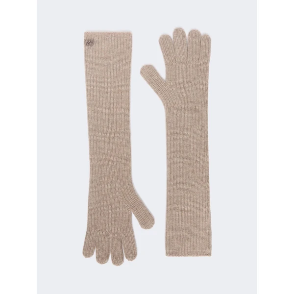 Max Mara Palmi Long Cashmere Gloves in Honey | Gloves | Coveti