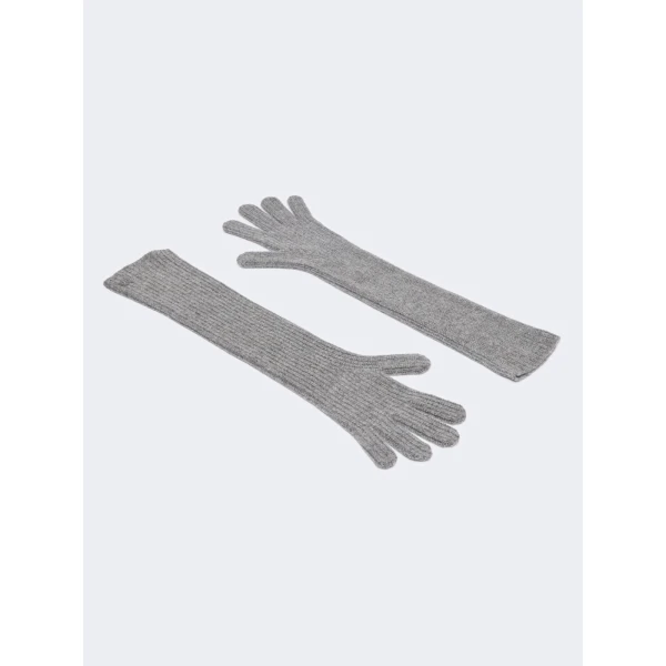 Max Mara Palmi Long Cashmere Gloves in Light Grey | Gloves | Coveti