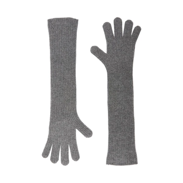 Palmi Long Cashmere Gloves in Light Grey