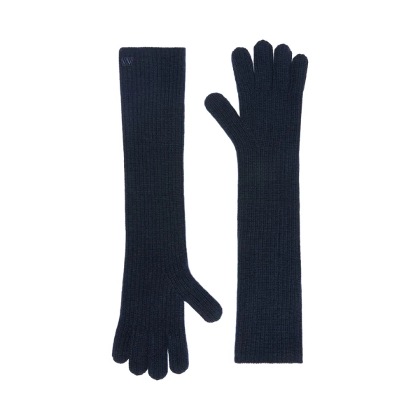Max Mara Palmi Long Cashmere Gloves in Ultramarine | Gloves | Coveti
