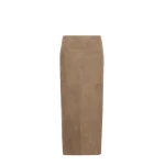 Max Mara Palmi Suede Midi Skirt in Khaki | Leather Skirts | Coveti