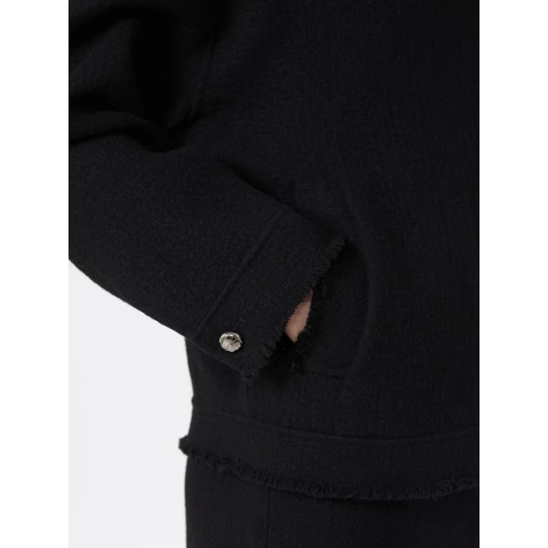 Max Mara Palmizi Double Jersey Wool Bomber Jacket in Black | Blazers | Coveti