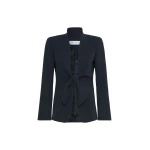 Max Mara Palo Cady Sash Jacket in Midnight Blue | Blazers | Coveti