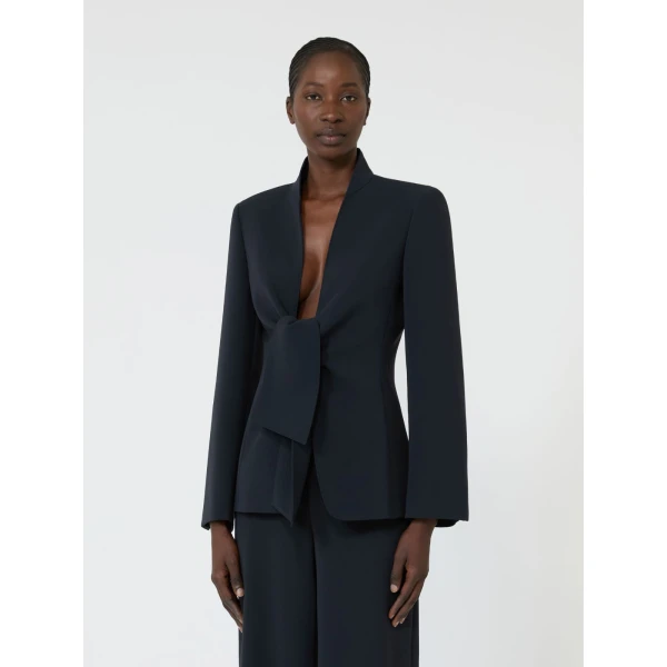 Max Mara Palo Cady Sash Jacket in Midnight Blue | Blazers | Coveti