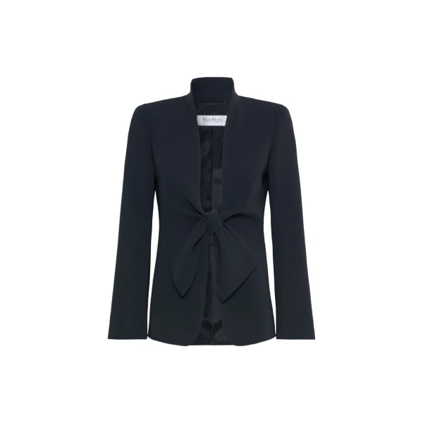 Max Mara Palo Cady Sash Jacket in Midnight Blue | Blazers | Coveti