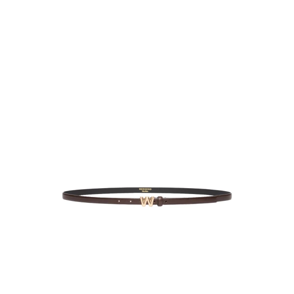 Palude Thin Leather Belt in Chocolate