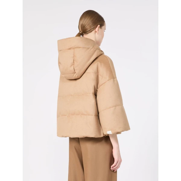 Max Mara Pam Reversible Cape-Style Camel Puffer in Beige | Jackets | Coveti