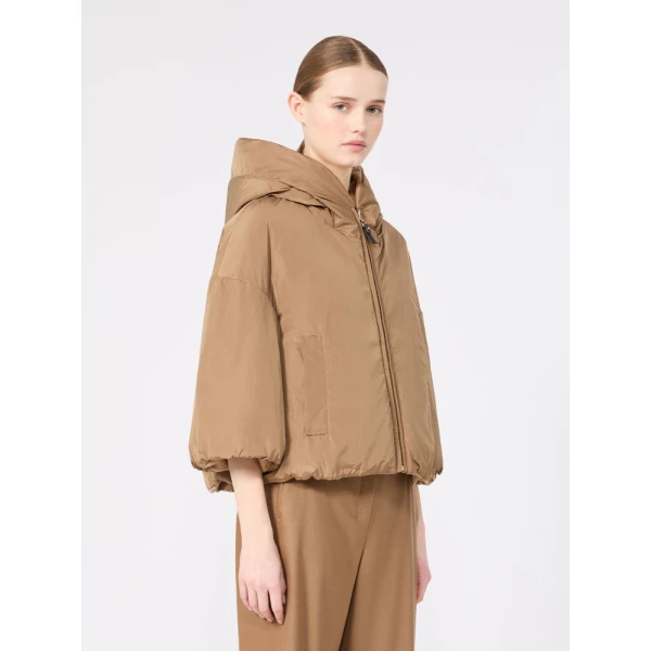 Max Mara Pam Reversible Cape-Style Camel Puffer in Beige | Jackets | Coveti