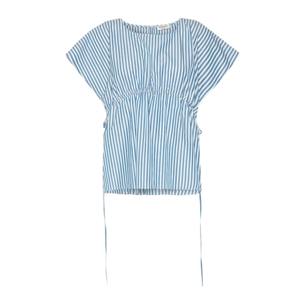 Max Mara Panda Cotton Poplin Blouse in Cornflower Blue | Women | Coveti