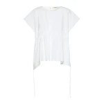 Max Mara Panda Cotton Poplin Blouse in White | Blouse | Coveti