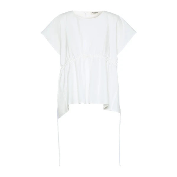 Panda Cotton Poplin Blouse in White