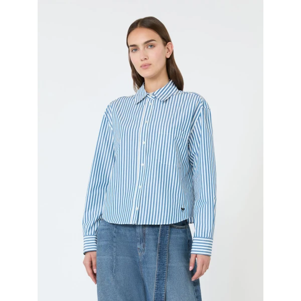 Max Mara Panetto Boxy Cotton Poplin Shirt in Cornflower Blue | Shirts | Coveti