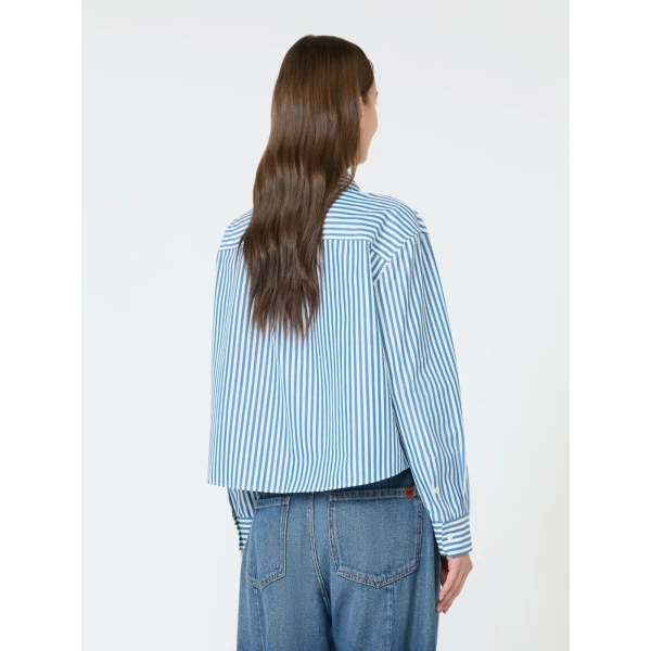 Max Mara Panetto Boxy Cotton Poplin Shirt in Cornflower Blue | Shirts | Coveti