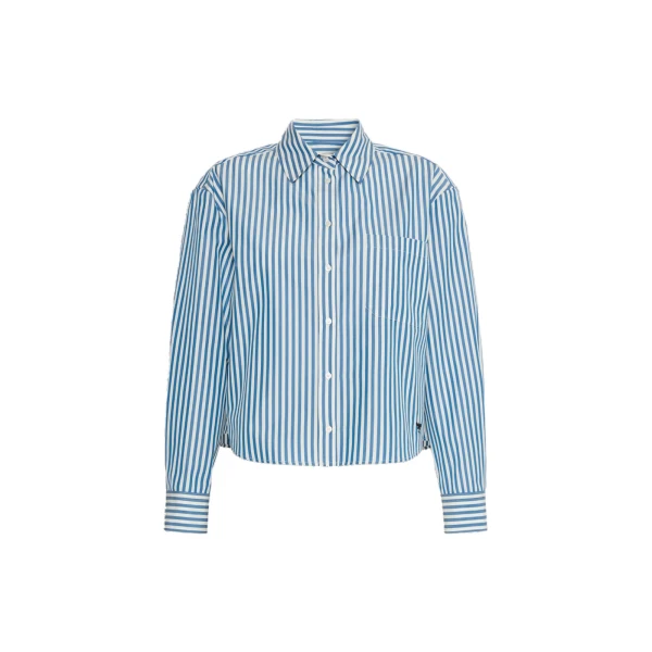 Panetto Boxy Cotton Poplin Shirt in Cornflower Blue