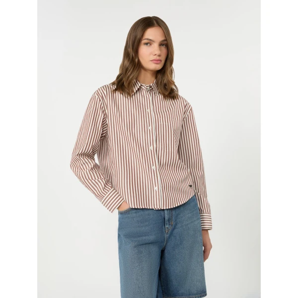 Max Mara Panetto Boxy Cotton Poplin Shirt in Terra Cotta | Shirts | Coveti