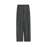 Max Mara Panfilo Flared Wool Flannel Trousers in Dark Grey | Women | Coveti