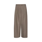 Max Mara Panfilo Flared Wool Flannel Trousers in Turtledove | Wide leg pants | Coveti