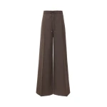 Max Mara Pantone Batavia Wool Trousers in Mud | Wide leg pants | Coveti