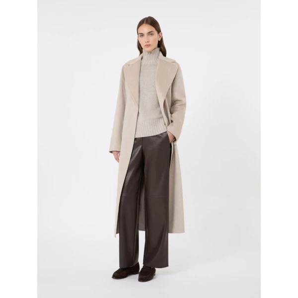 Max Mara Paola Belted Wool and Cashmere Coat in Beige | Wool Coat | Coveti