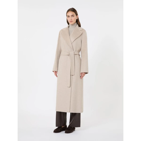 Max Mara Paola Belted Wool and Cashmere Coat in Beige | Wool Coat | Coveti