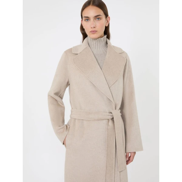 Max Mara Paola Belted Wool and Cashmere Coat in Beige | Wool Coat | Coveti