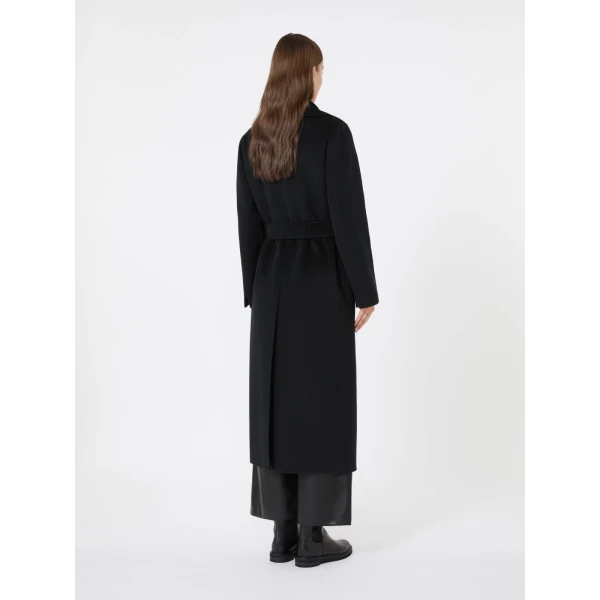 Max Mara Paola Belted Wool and Cashmere Coat in Black | Wool Coat | Coveti