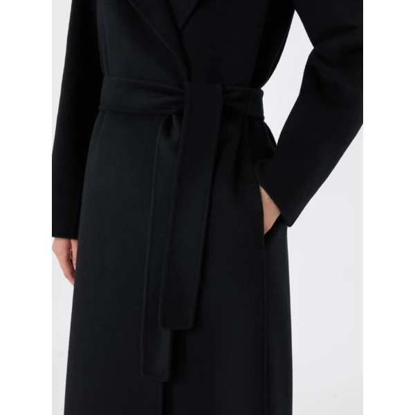 Max Mara Paola Belted Wool and Cashmere Coat in Black | Wool Coat | Coveti