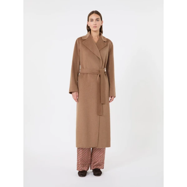 Max Mara Paola Belted Wool and Cashmere Coat in Camel | Wool Coat | Coveti