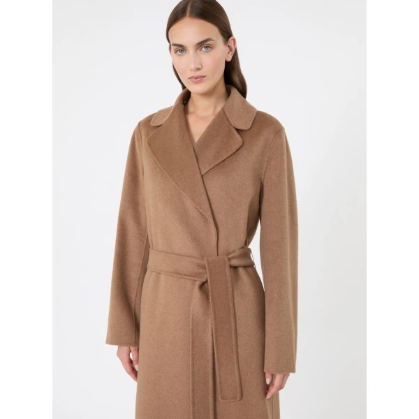 Max Mara Paola Belted Wool and Cashmere Coat in Camel | Wool Coat | Coveti