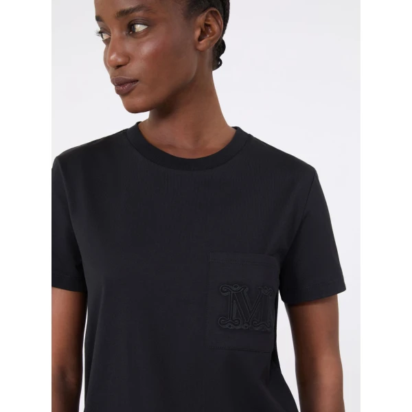 Max Mara Papaia Cotton Jersey T-Shirt in Black | T-shirts | Coveti