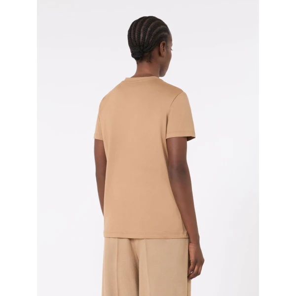 Max Mara Papaia Cotton Jersey T-Shirt in Camel | T-shirts | Coveti