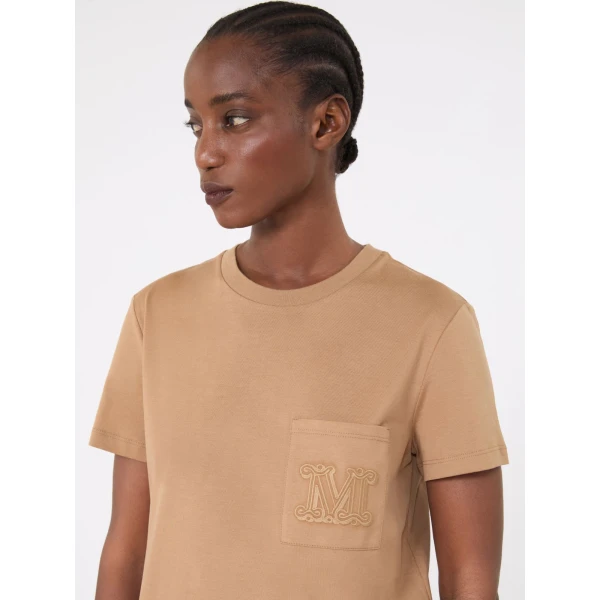 Max Mara Papaia Cotton Jersey T-Shirt in Camel | T-shirts | Coveti