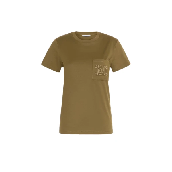 Papaia Cotton Jersey T-Shirt in Khaki