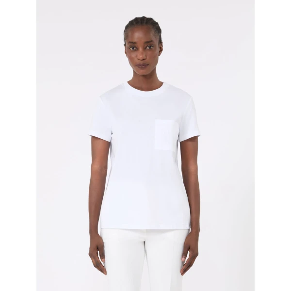 Max Mara Papaia Cotton Jersey T-Shirt in Optical White | T-shirts | Coveti