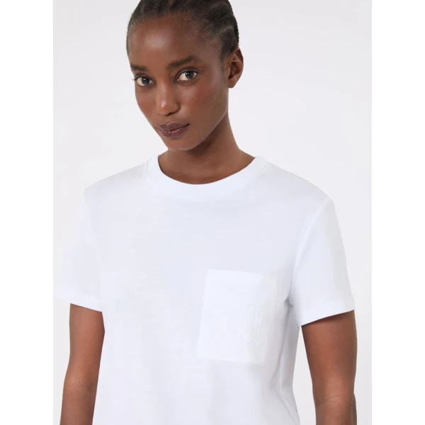 Max Mara Papaia Cotton Jersey T-Shirt in Optical White | T-shirts | Coveti