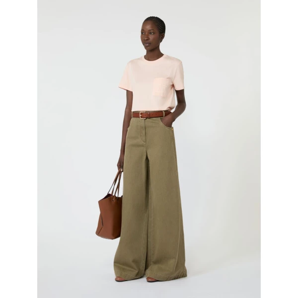 Max Mara Papaia Cotton Jersey T-Shirt in Pink | T-shirts | Coveti