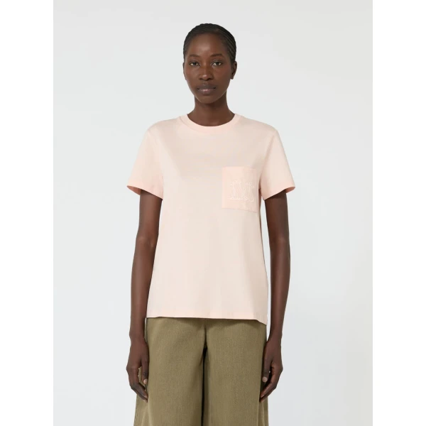 Max Mara Papaia Cotton Jersey T-Shirt in Pink | T-shirts | Coveti