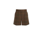 Max Mara Parata Glen Plaid Jersey Shorts in Tobacco | Shorts | Coveti