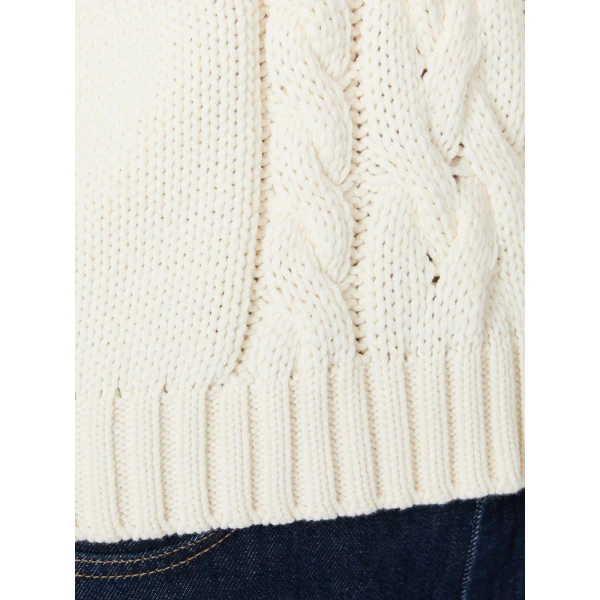Max Mara Pascia Cotton Cable-Knit Gilet in Ecru | Sweaters | Coveti