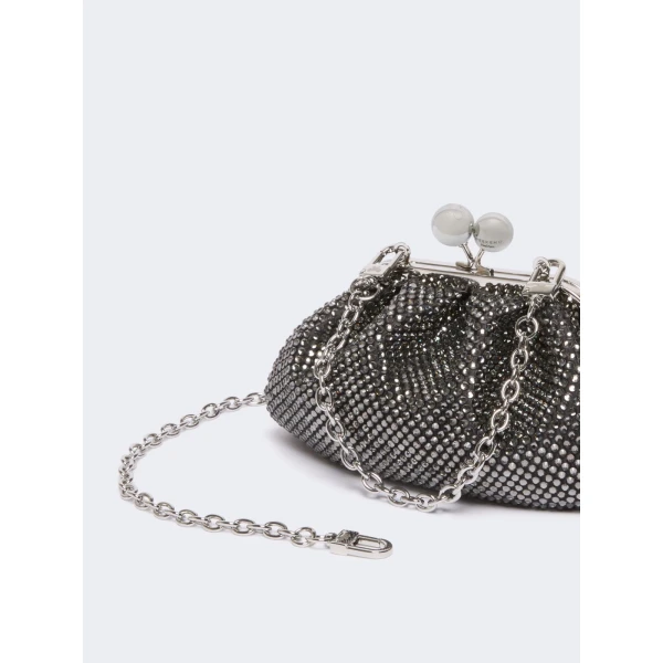 Max Mara Pasticcino Bag Extra Small with Rhinestones in Black | Mini Bags | Coveti
