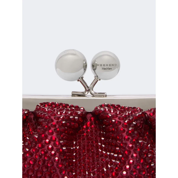 Max Mara Pasticcino Bag Extra Small with Rhinestones in Red | Mini Bags | Coveti