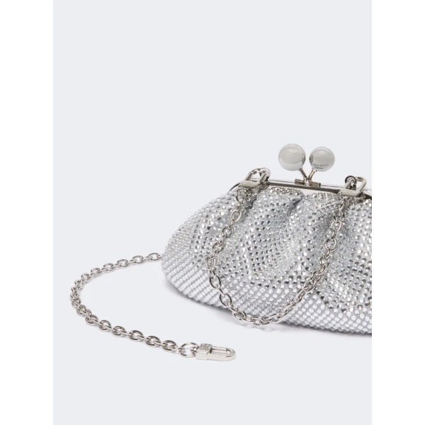 Max Mara Pasticcino Bag Extra Small with Rhinestones in White | Mini Bags | Coveti