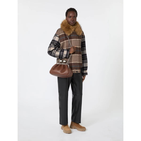 Max Mara Pasticcino Bag Medium in Deer-Print Leather, Brown | Clutch Bags | Coveti