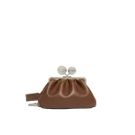 Max Mara Pasticcino Bag Medium in Deer-Print Leather, Brown | Clutch Bags | Coveti