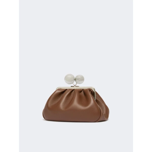 Max Mara Pasticcino Bag Medium in Deer-Print Leather, Brown | Clutch Bags | Coveti