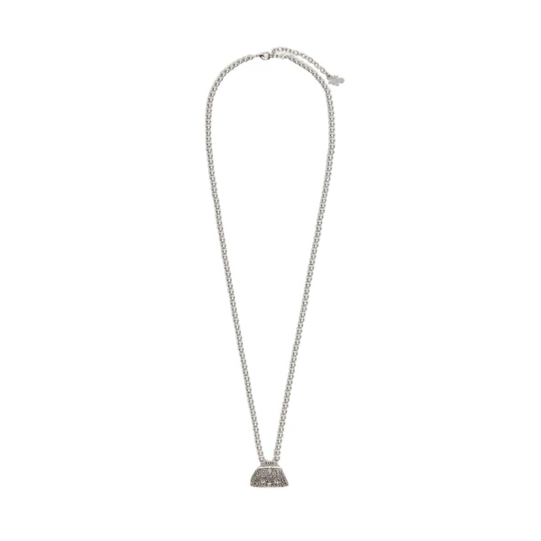 Pasticcino Bag Pendant Pearl Necklace in Black